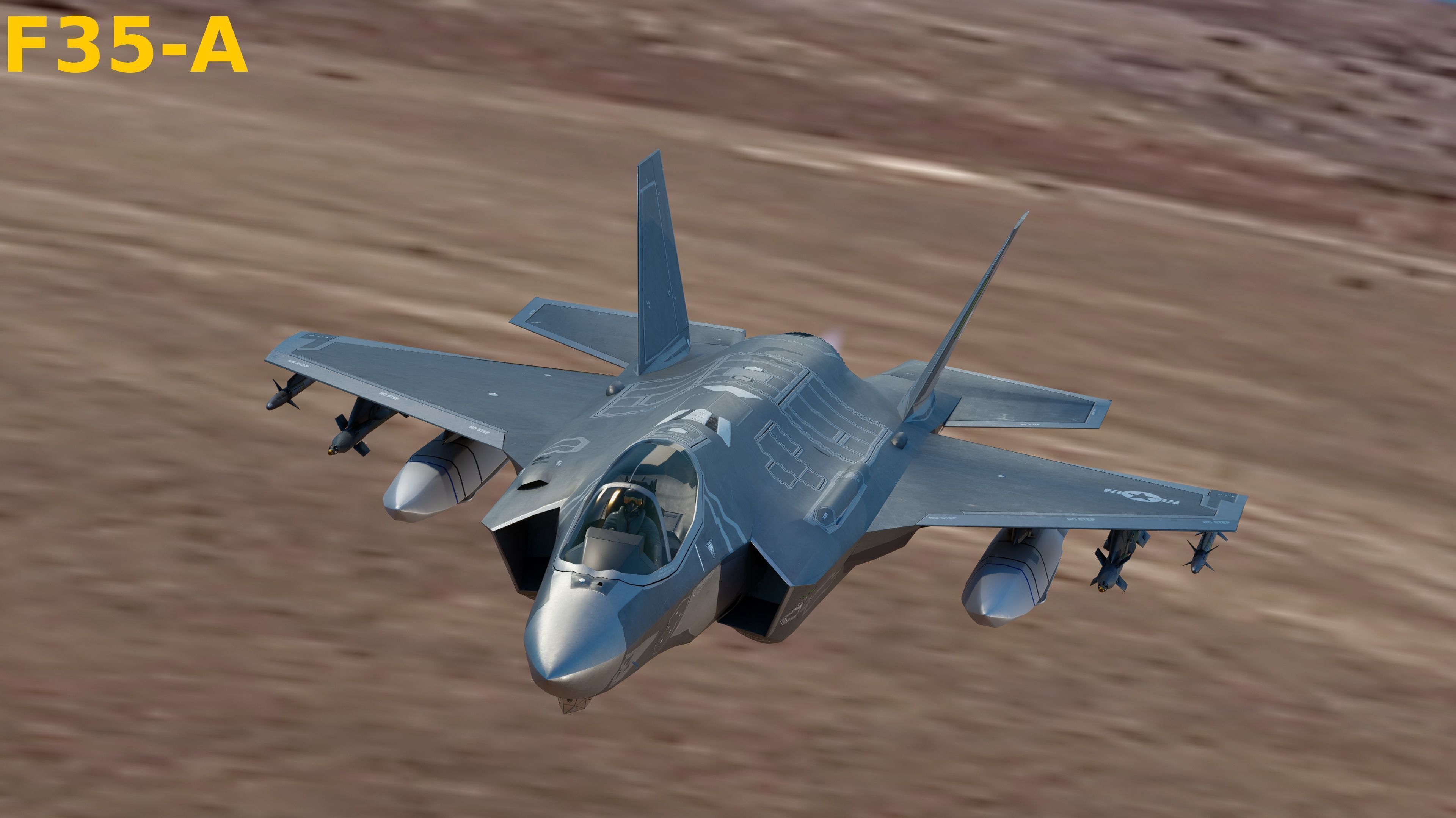 F35 Collection - Fully Rigged and High Resolution Cocpit Low-poly 3D model_6