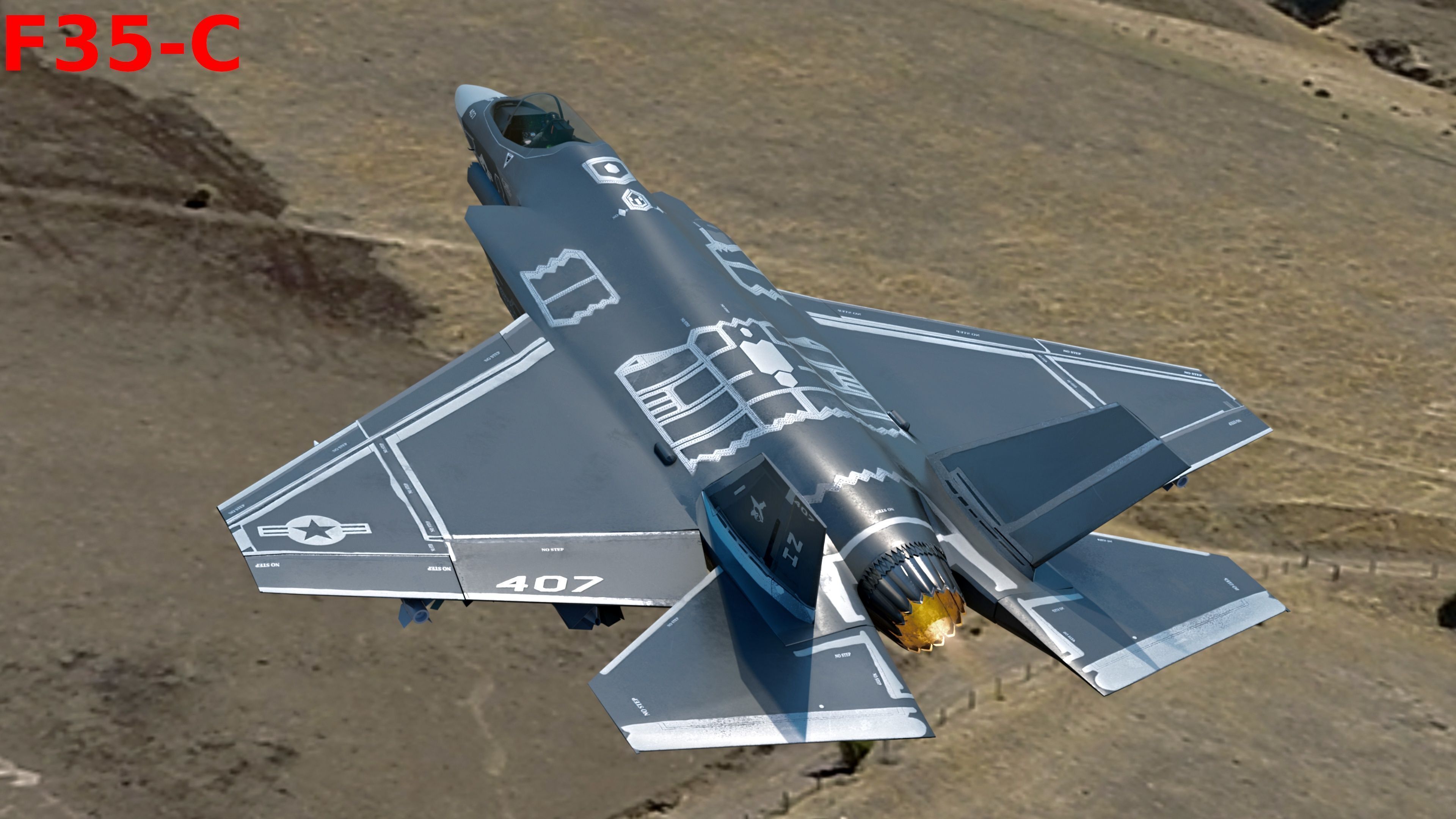 F35 Collection - Fully Rigged and High Resolution Cocpit Low-poly 3D model_30