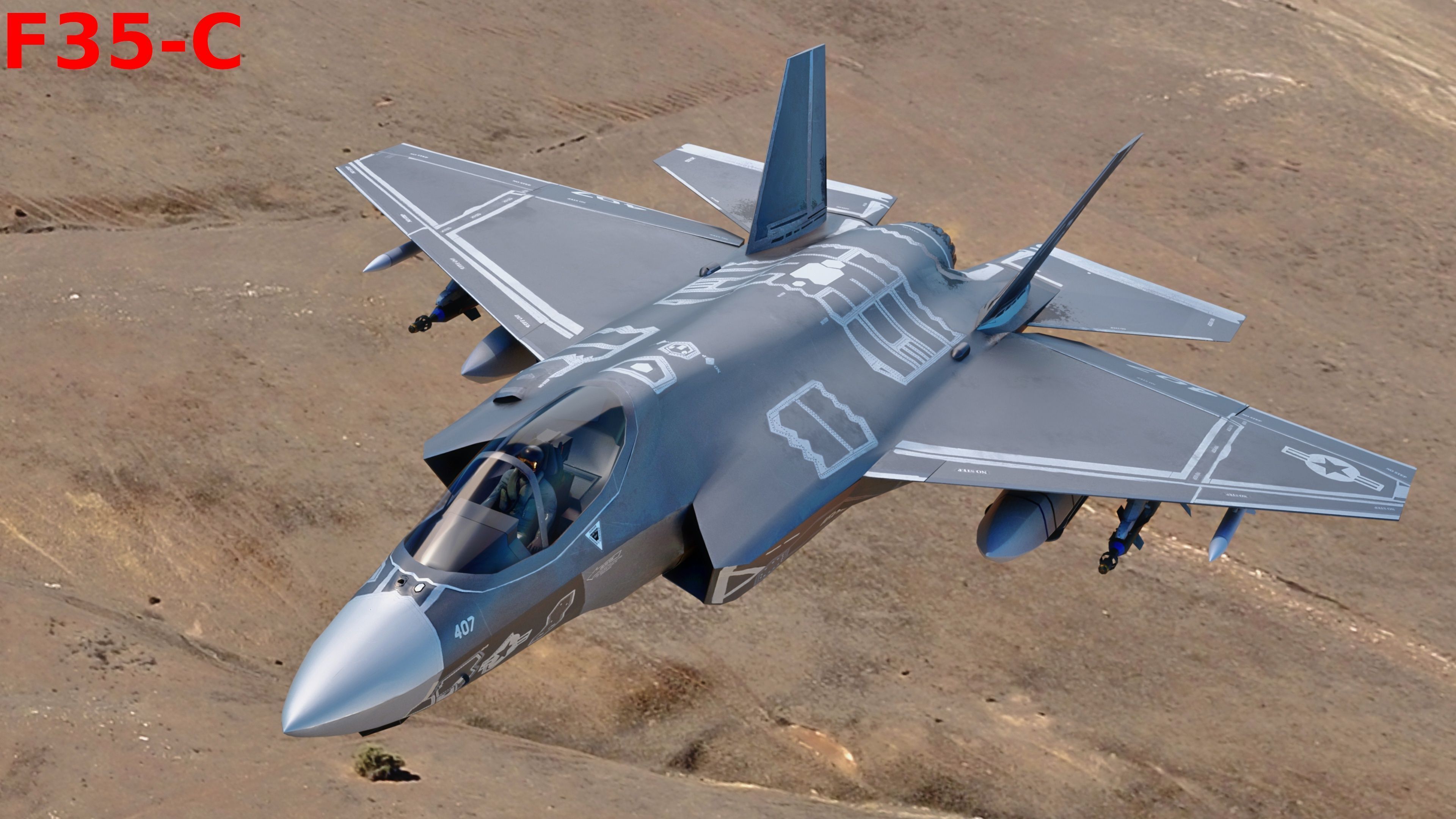 F35 Collection - Fully Rigged and High Resolution Cocpit Low-poly 3D model_32