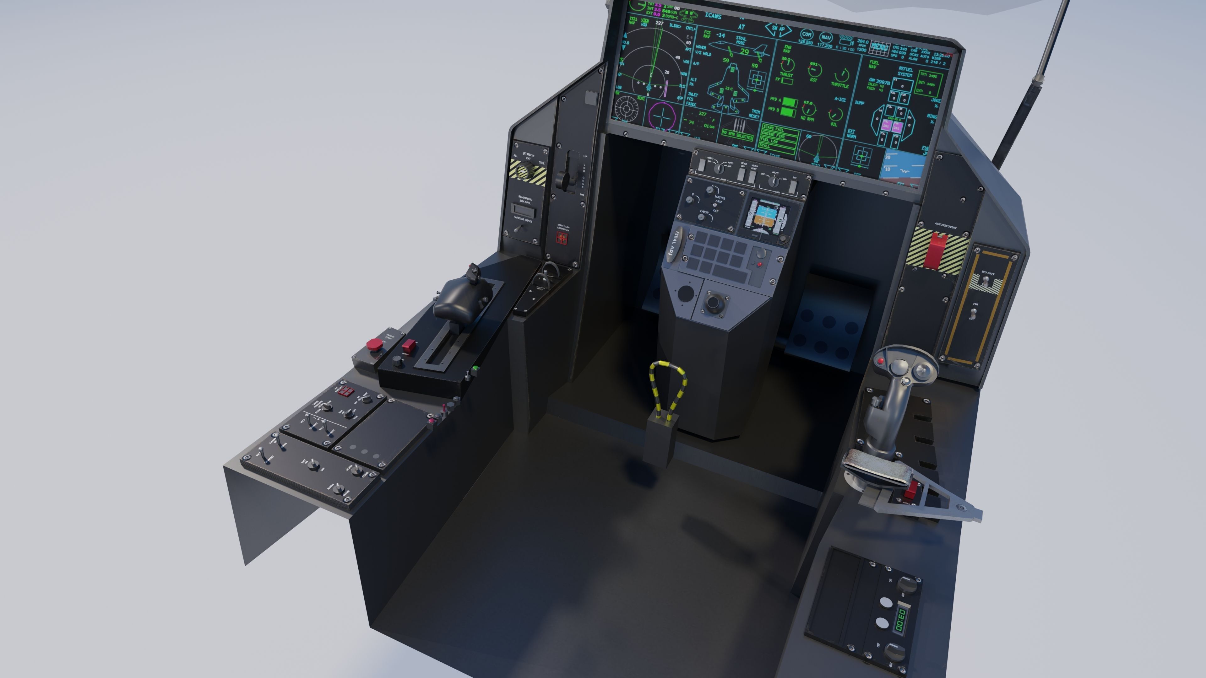 F35 Collection - Fully Rigged and High Resolution Cocpit Low-poly 3D model_40