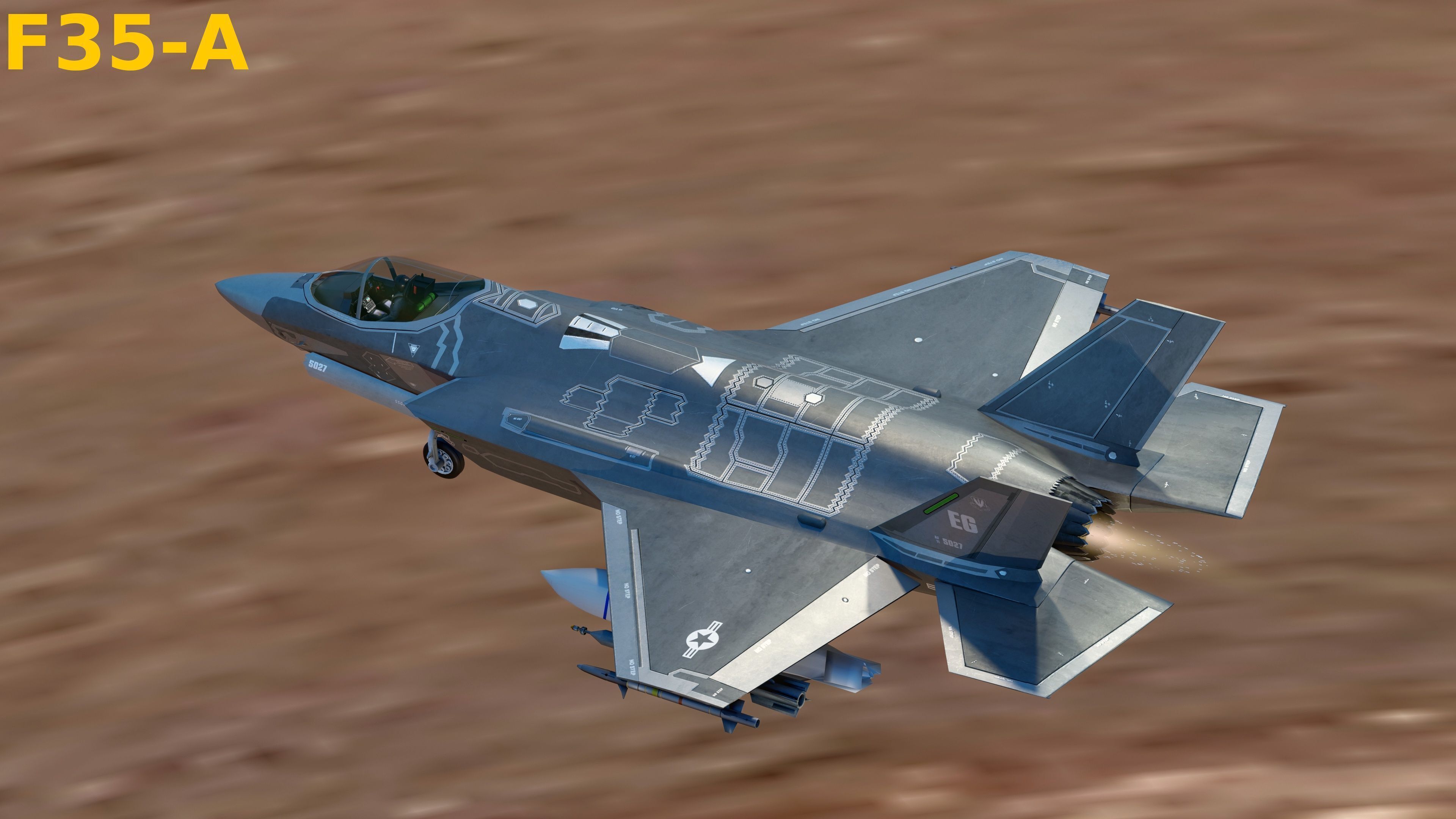 F35 Collection - Fully Rigged and High Resolution Cocpit Low-poly 3D model_4