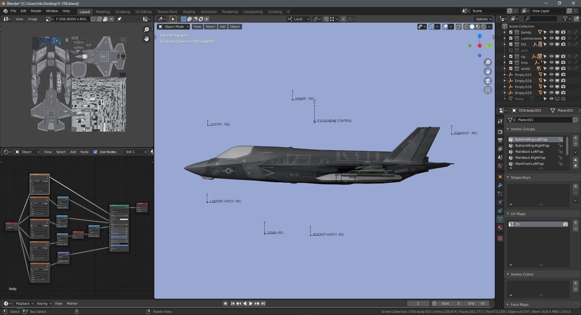 F35 Collection - Fully Rigged and High Resolution Cocpit Low-poly 3D model_41