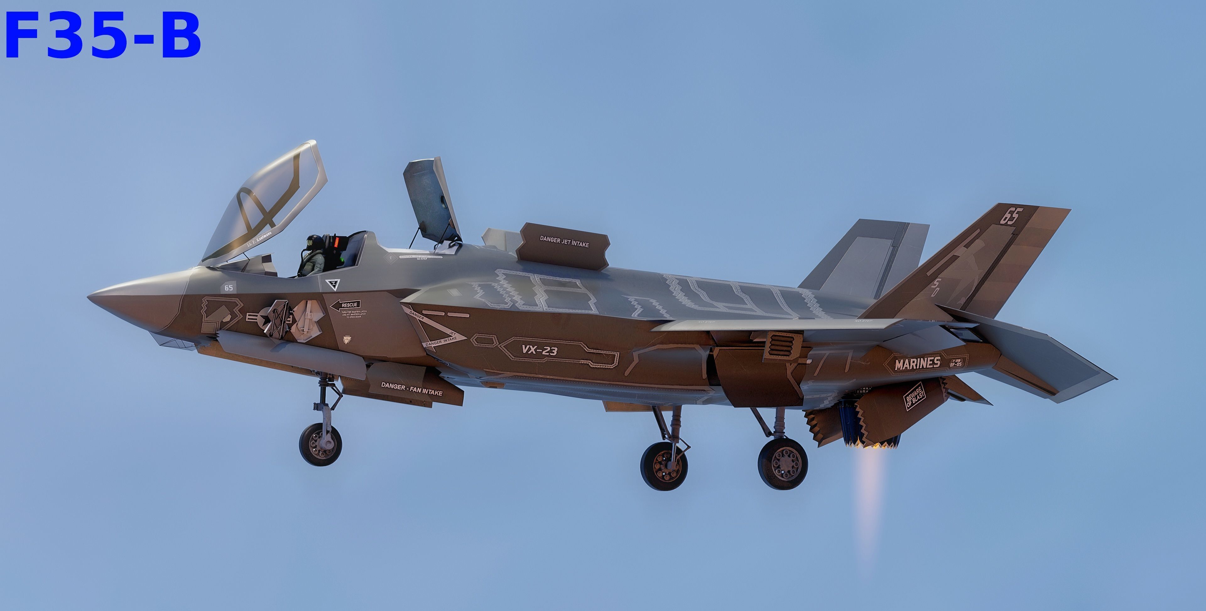 F35 Collection - Fully Rigged and High Resolution Cocpit Low-poly 3D model_21