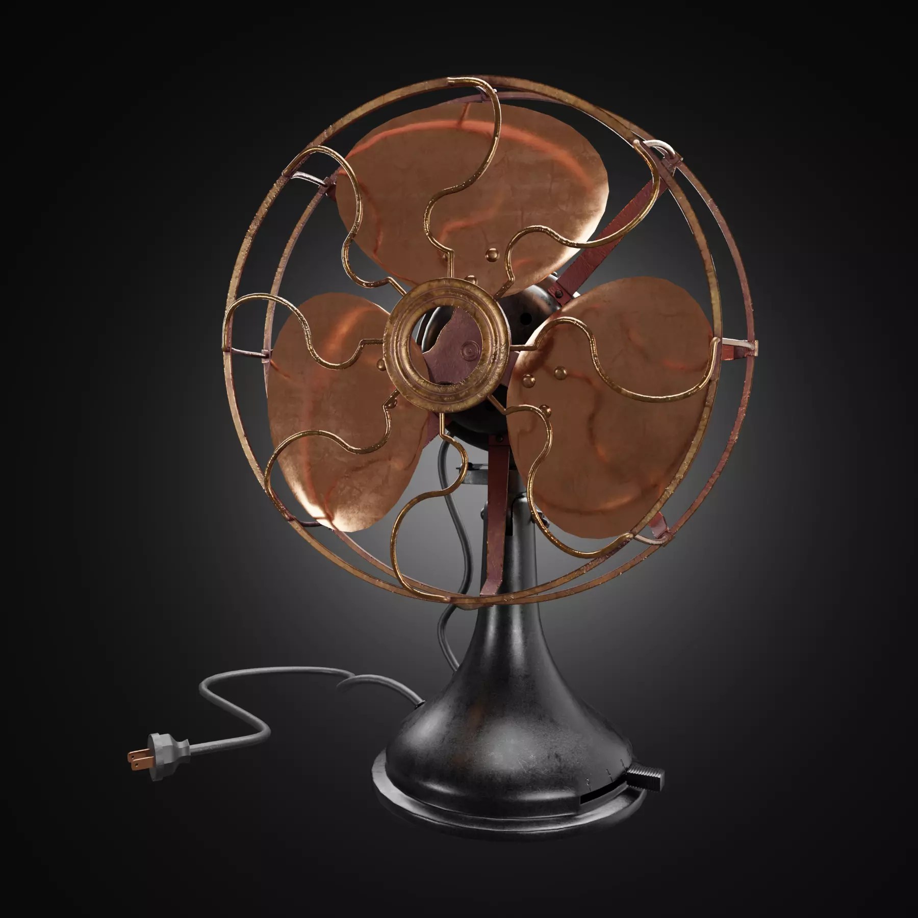 Vintage old table electric fan 3D model