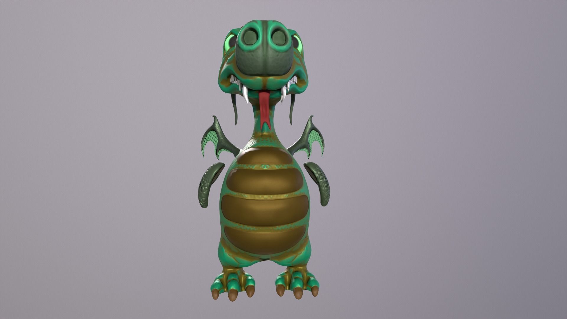 Cute Dragon Low-poly 3D model_4