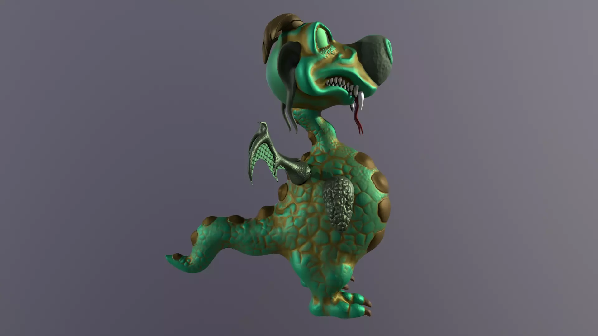 Cute Dragon Low-poly 3D model_0