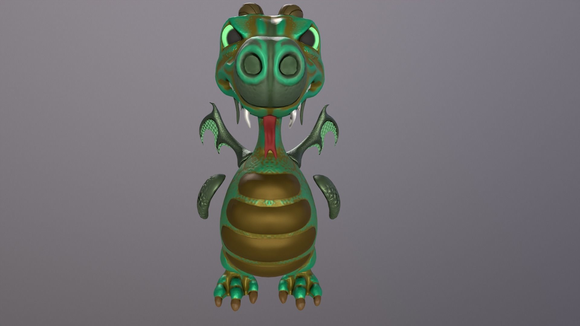 Cute Dragon Low-poly 3D model_2