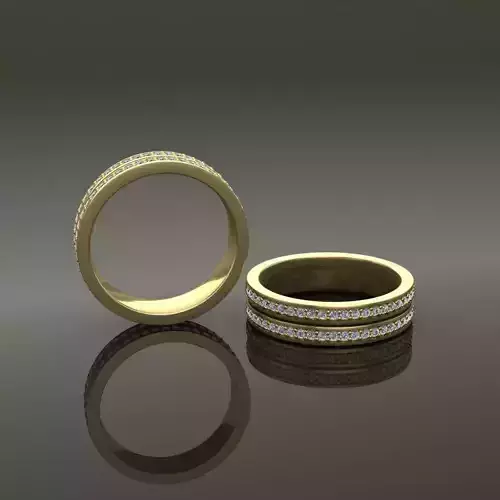 Double Stack Diamond Infinity Band Mix Size