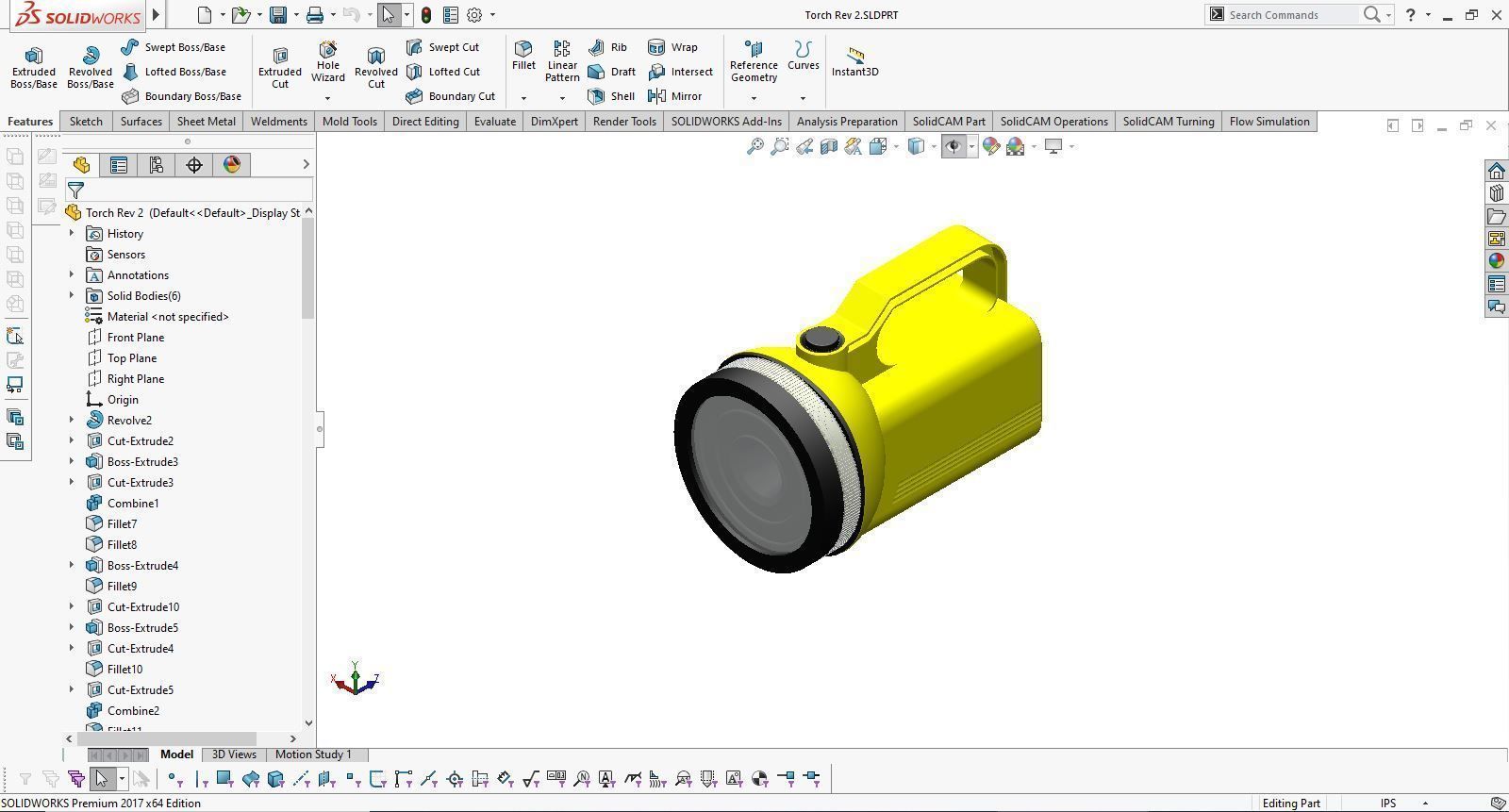 LED torch 6V 3D model_1