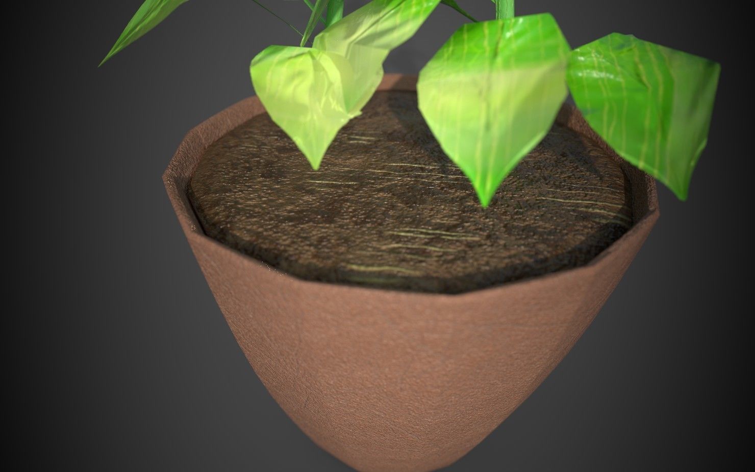 Artificial indoor plant Low-poly 3D model_12