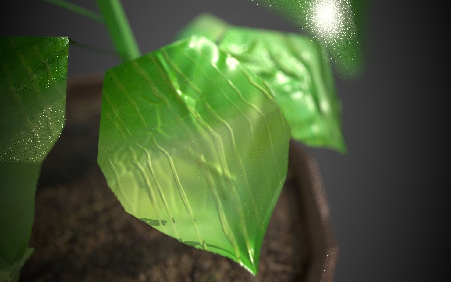 Artificial indoor plant Low-poly 3D model_5