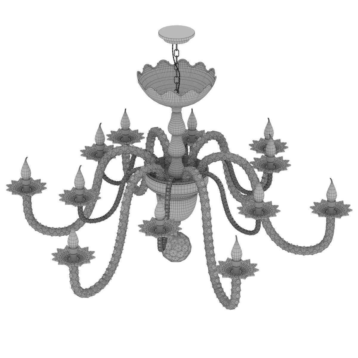 Murano Glass Chandelier 3D model_8