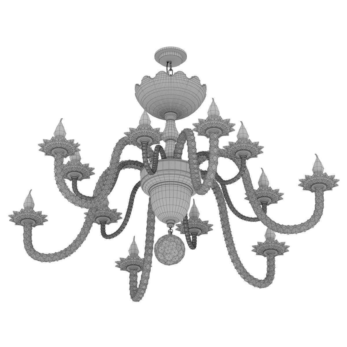 Murano Glass Chandelier 3D model_6