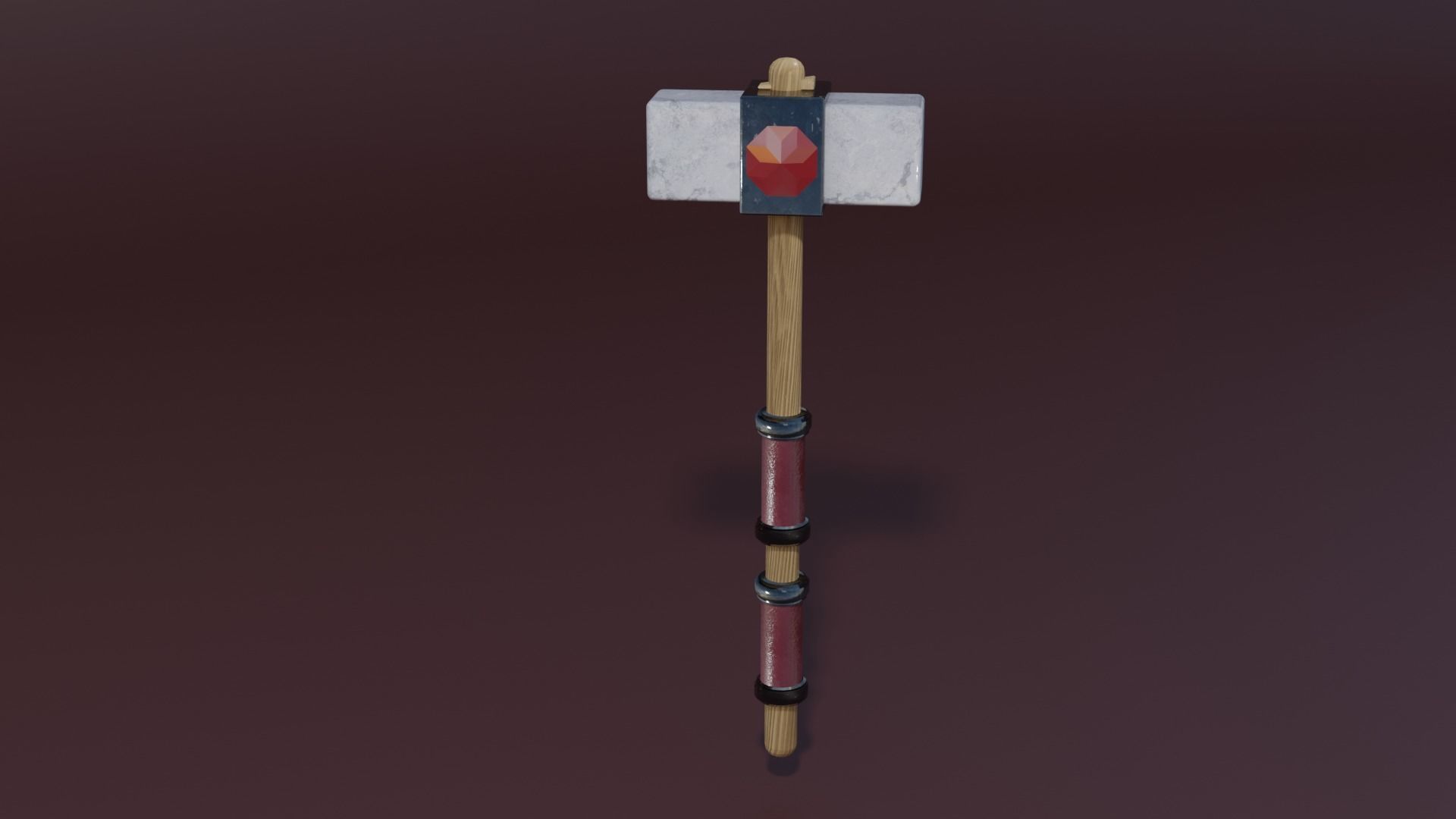 Stone hammer Low-poly 3D model_4