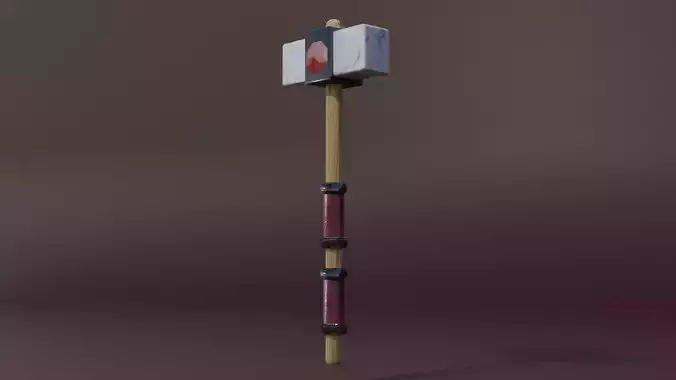 Stone hammer Low-poly 3D model
