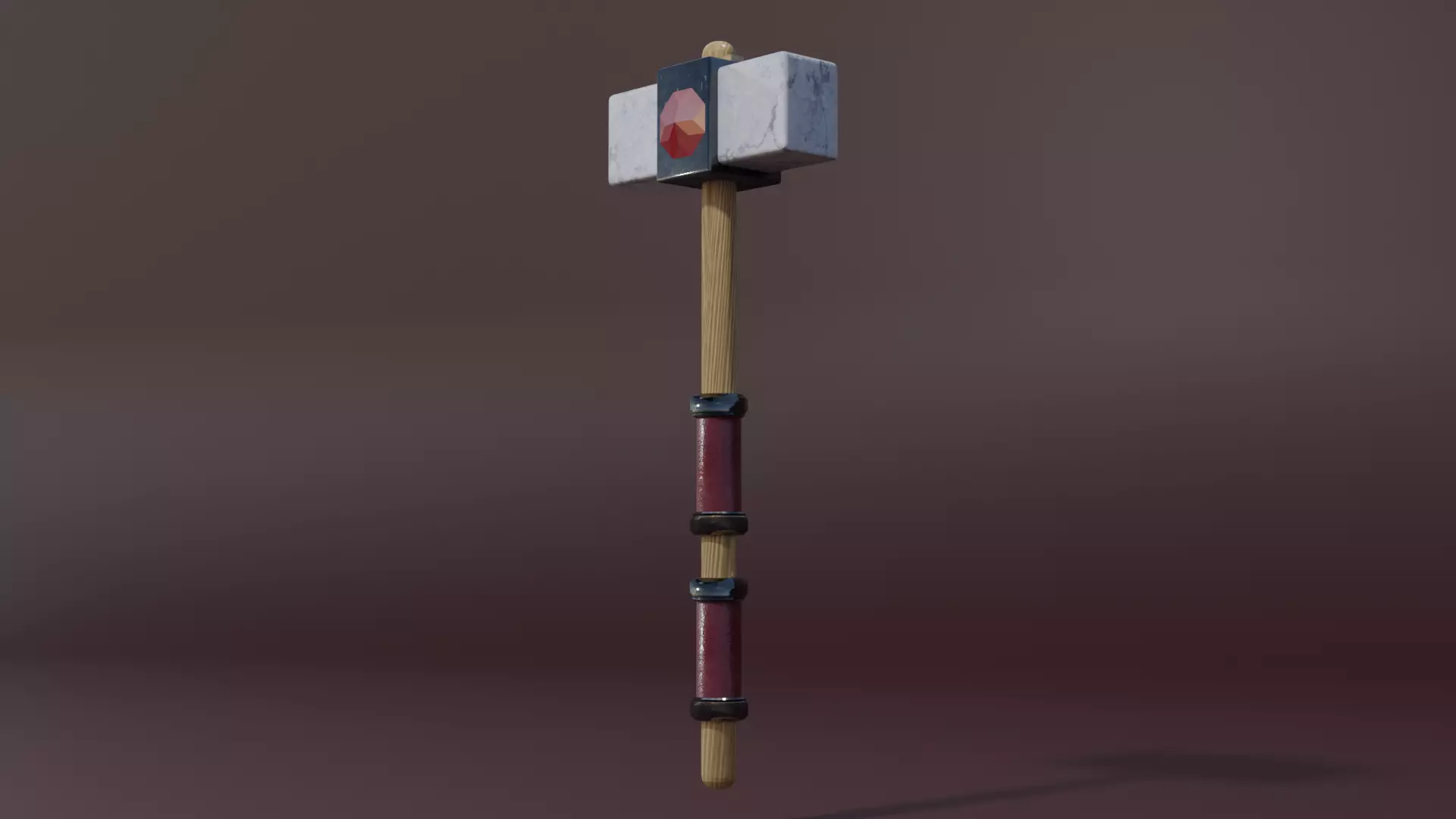 Stone hammer Low-poly 3D model_0