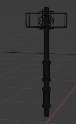Stone hammer Low-poly 3D model_6