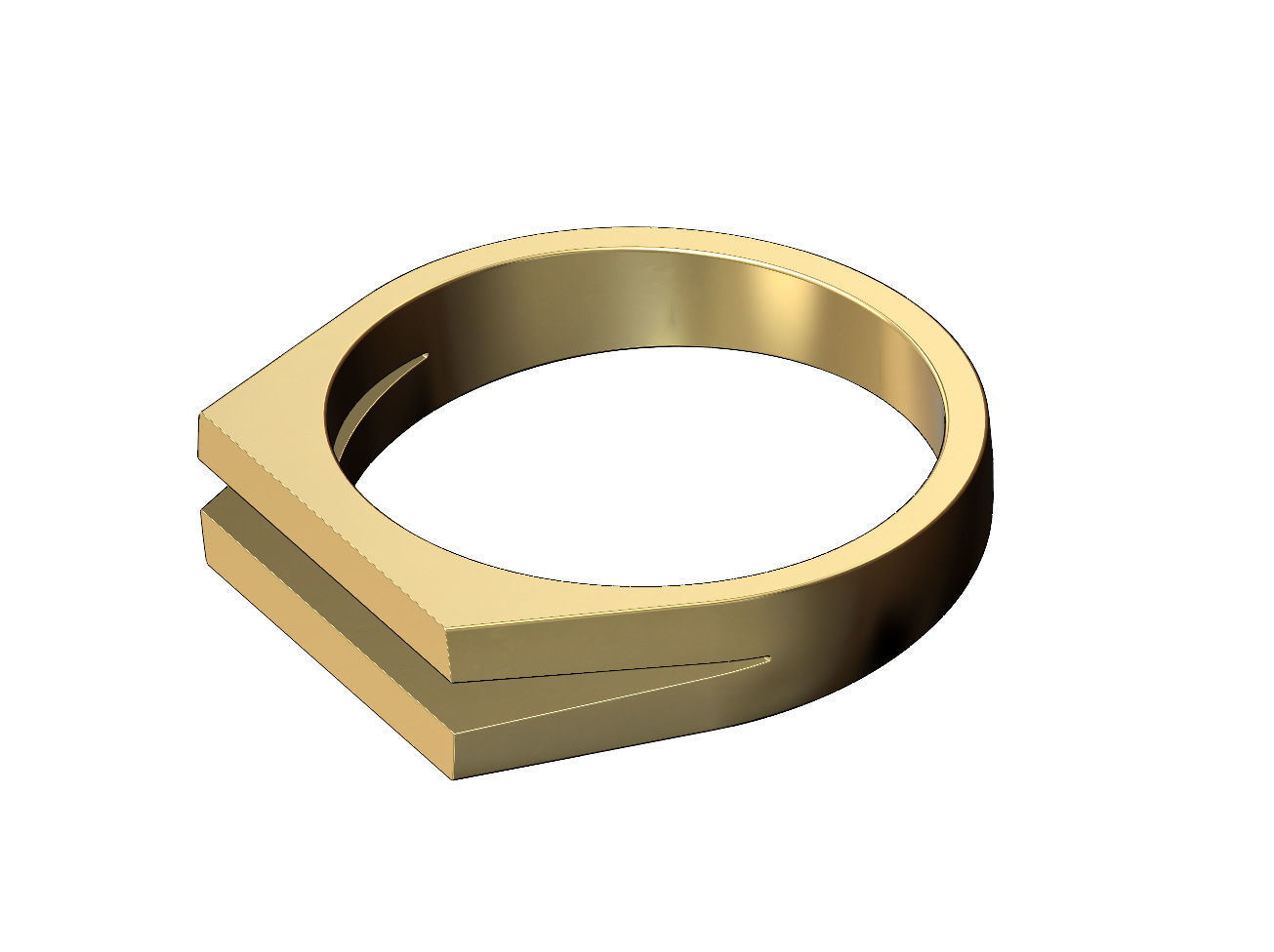 Split rectangular fashion band US size 4to10 3D print model_2