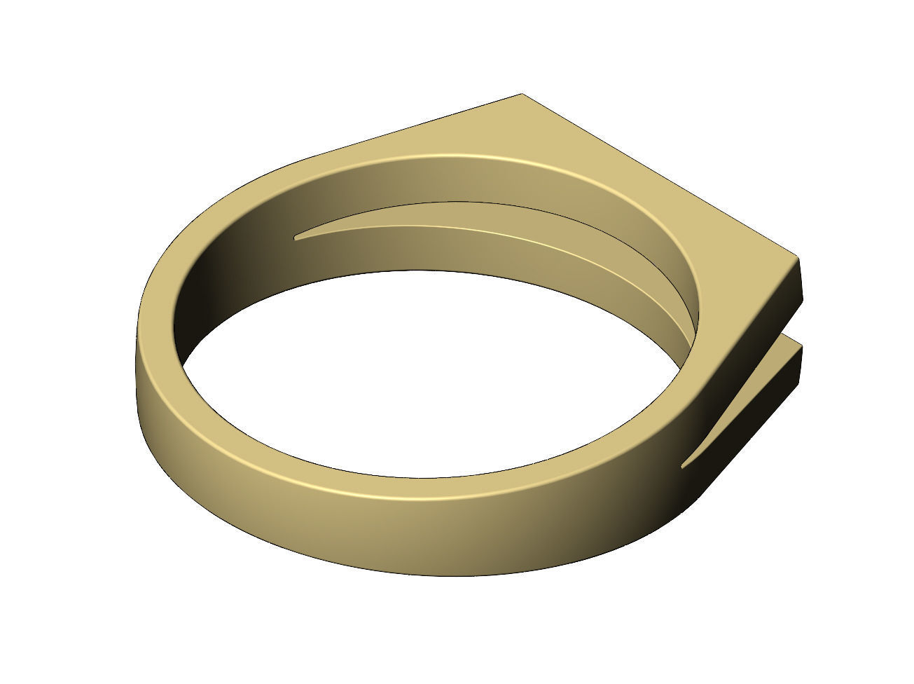 Split rectangular fashion band US size 4to10 3D print model_8