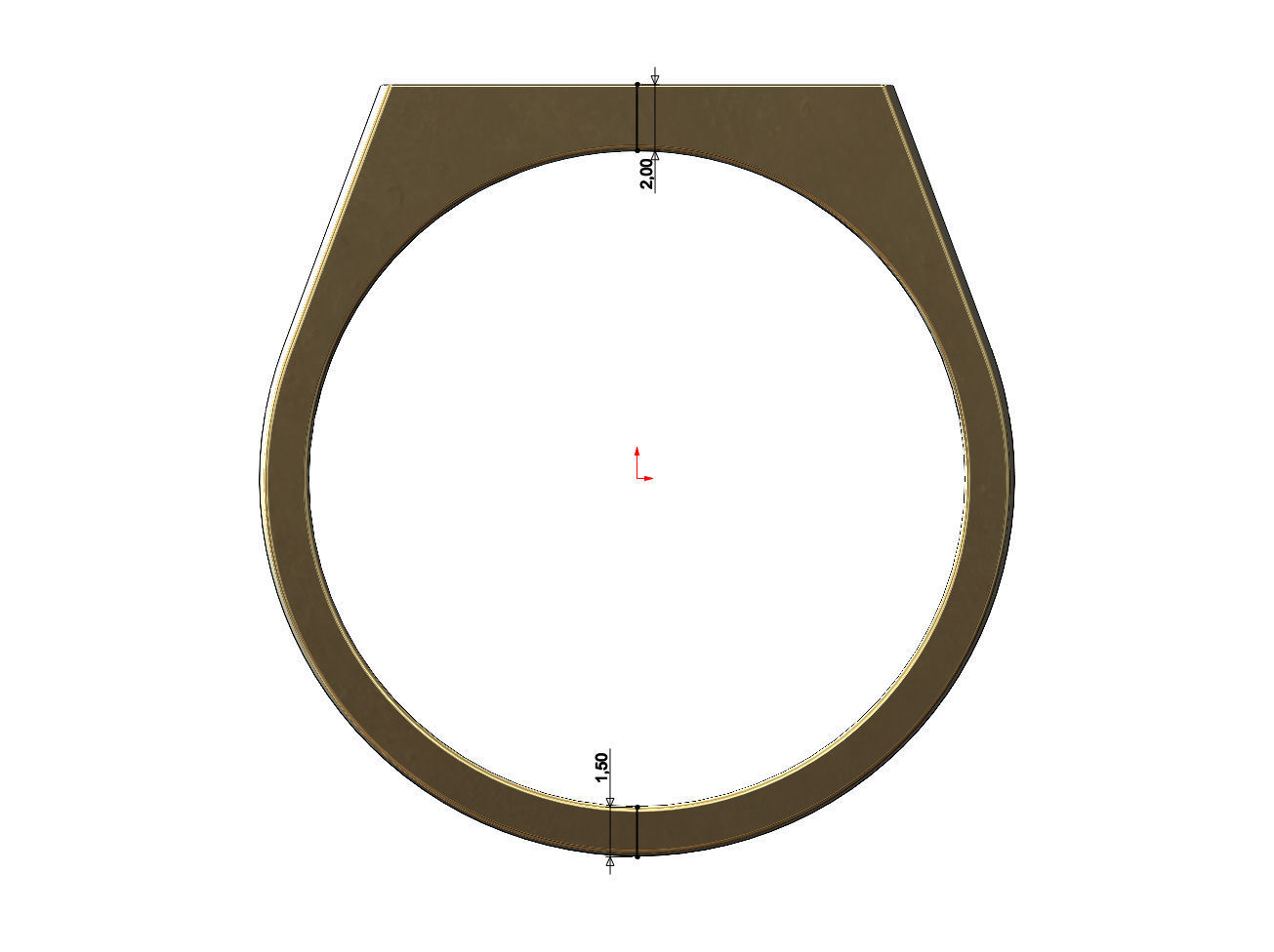 Split rectangular fashion band US size 4to10 3D print model_4