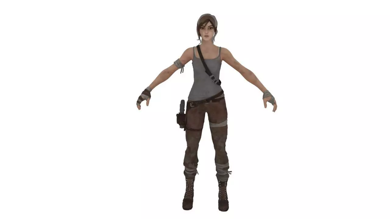 lara craft Low-poly 3D model_0