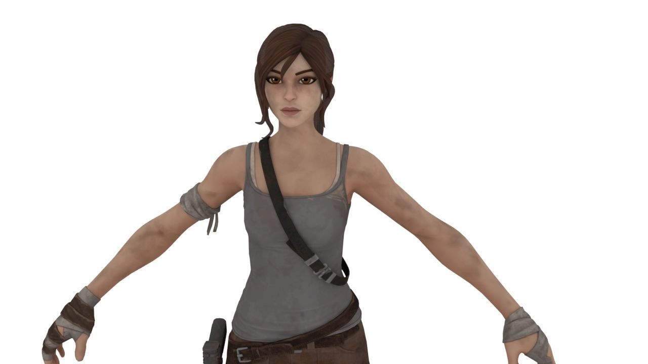 lara craft Low-poly 3D model_3