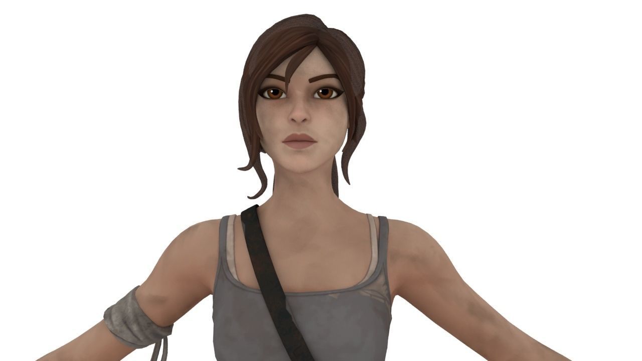 lara craft Low-poly 3D model_4