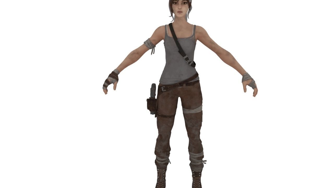 lara craft Low-poly 3D model_1