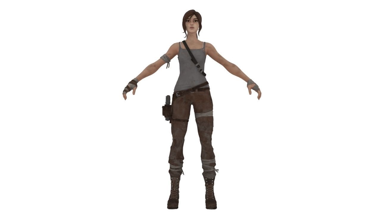 lara craft Low-poly 3D model_5