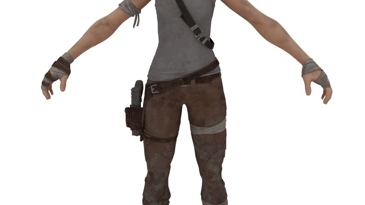 lara craft Low-poly 3D model_2