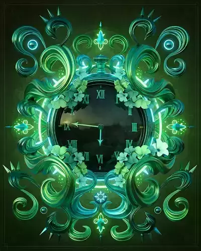 Curved Ornament Abstract Stopwatch 3D model