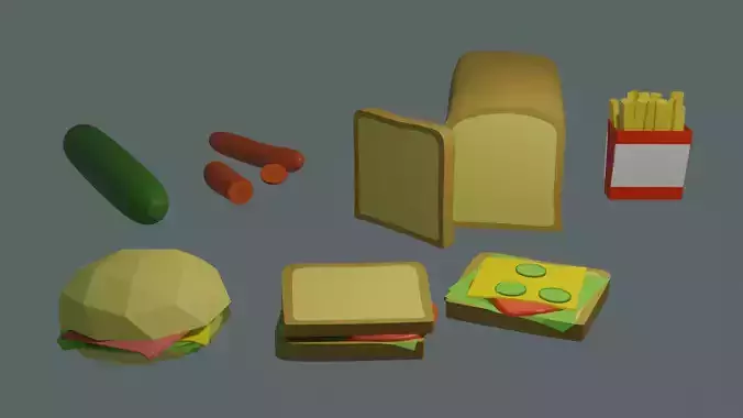 food low poly items