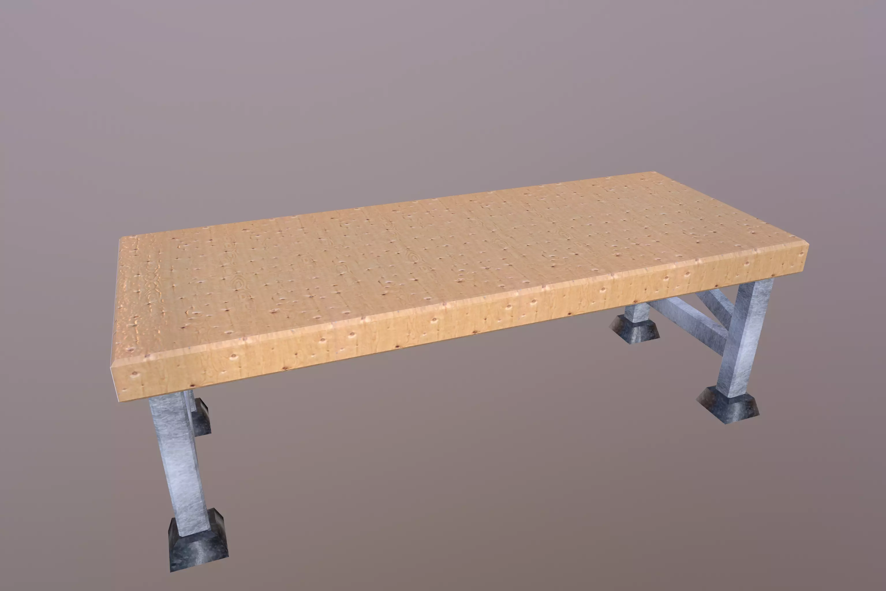 Wooden Work Table Low-poly 3D model