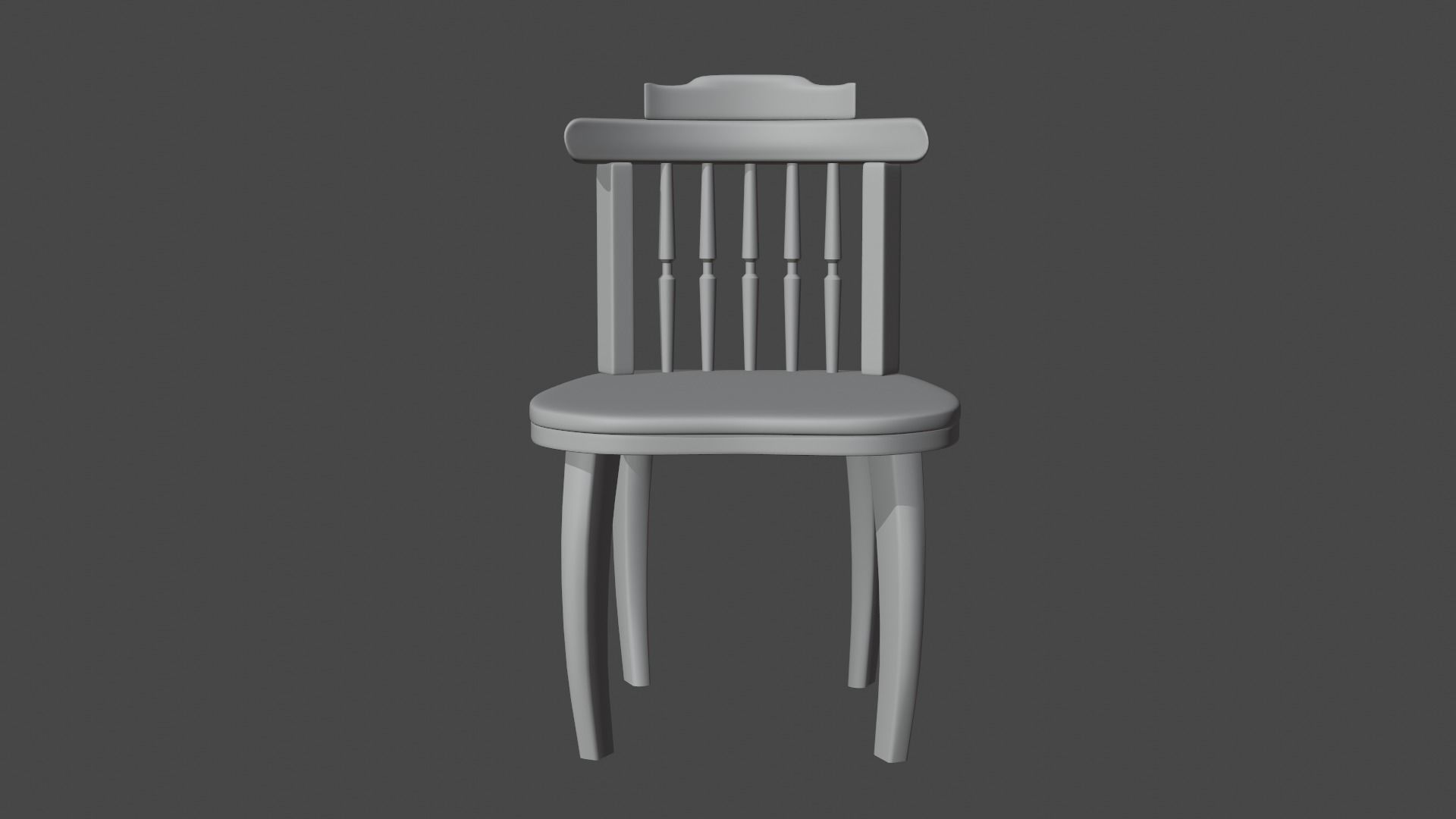 classic wood chair Low-poly 3D model_12