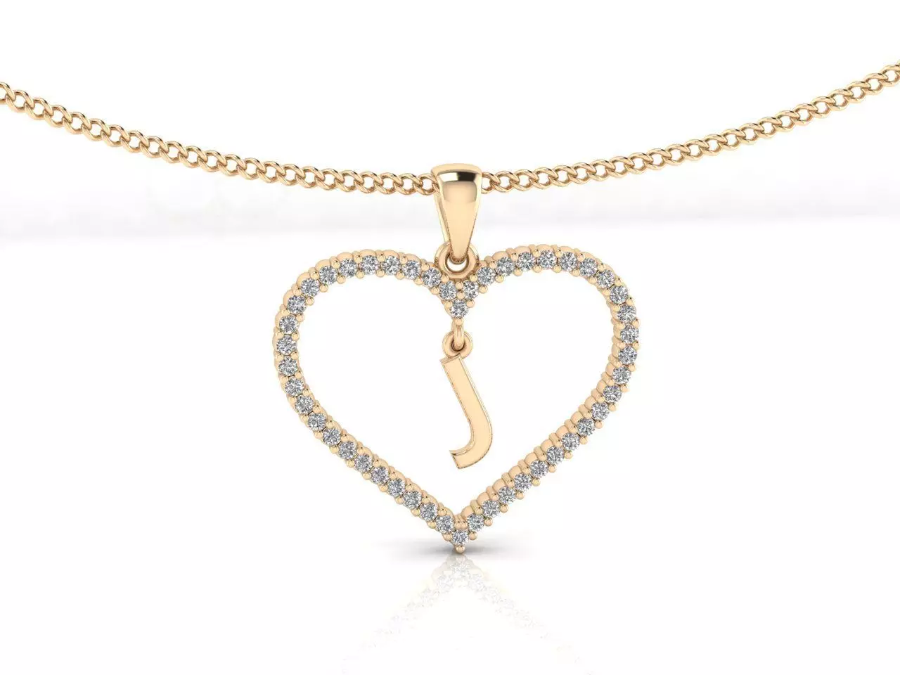 Heart Alphabet J 3D print model_0