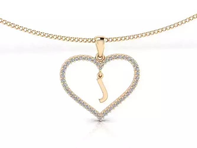 Heart Alphabet J 3D print model