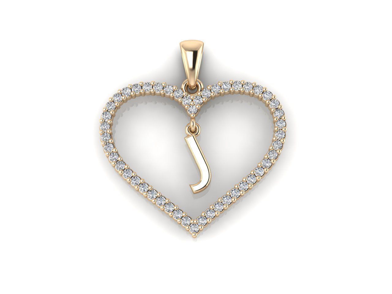 Heart Alphabet J 3D print model_6