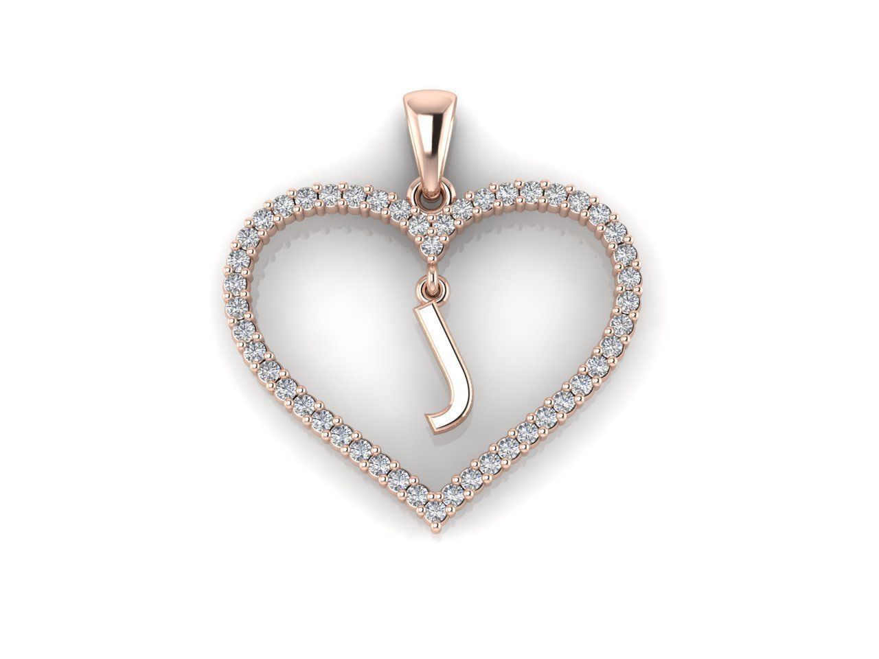 Heart Alphabet J 3D print model_7