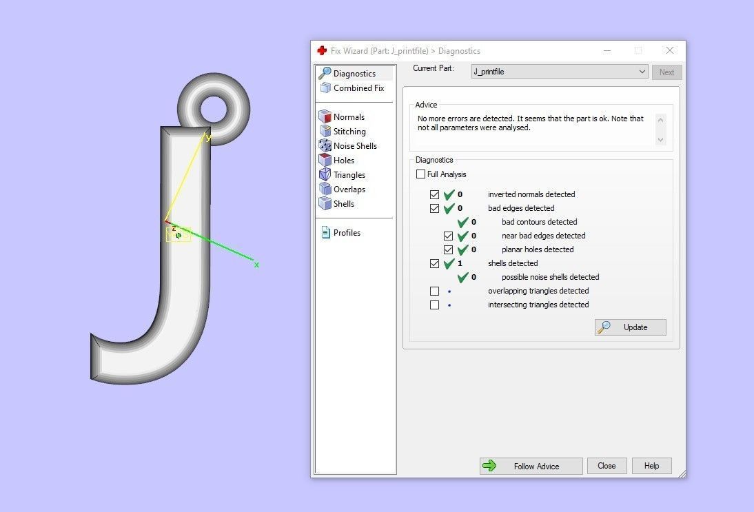 Heart Alphabet J 3D print model_14