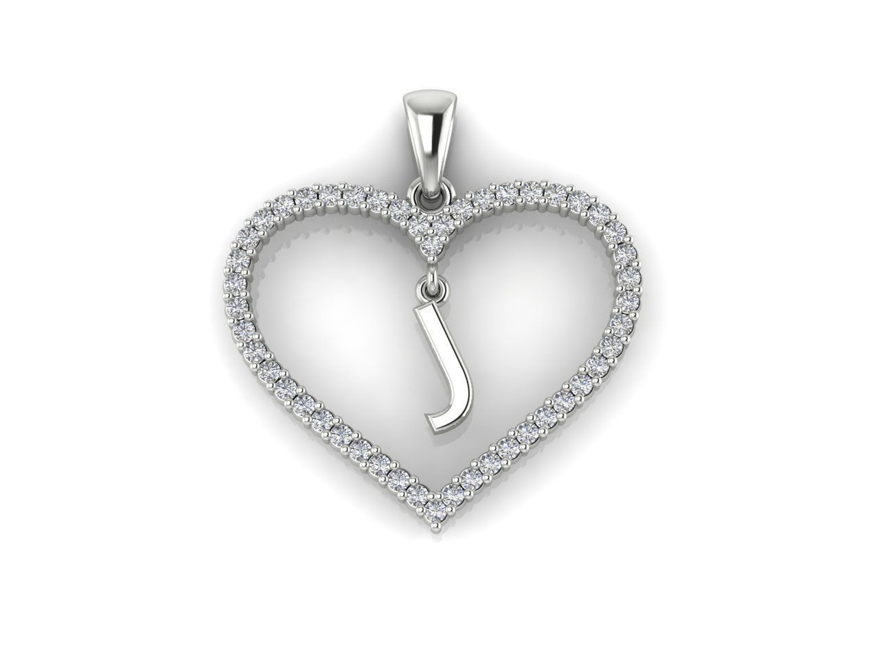 Heart Alphabet J 3D print model_8