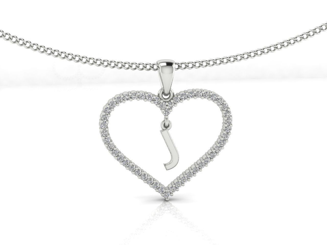 Heart Alphabet J 3D print model_2