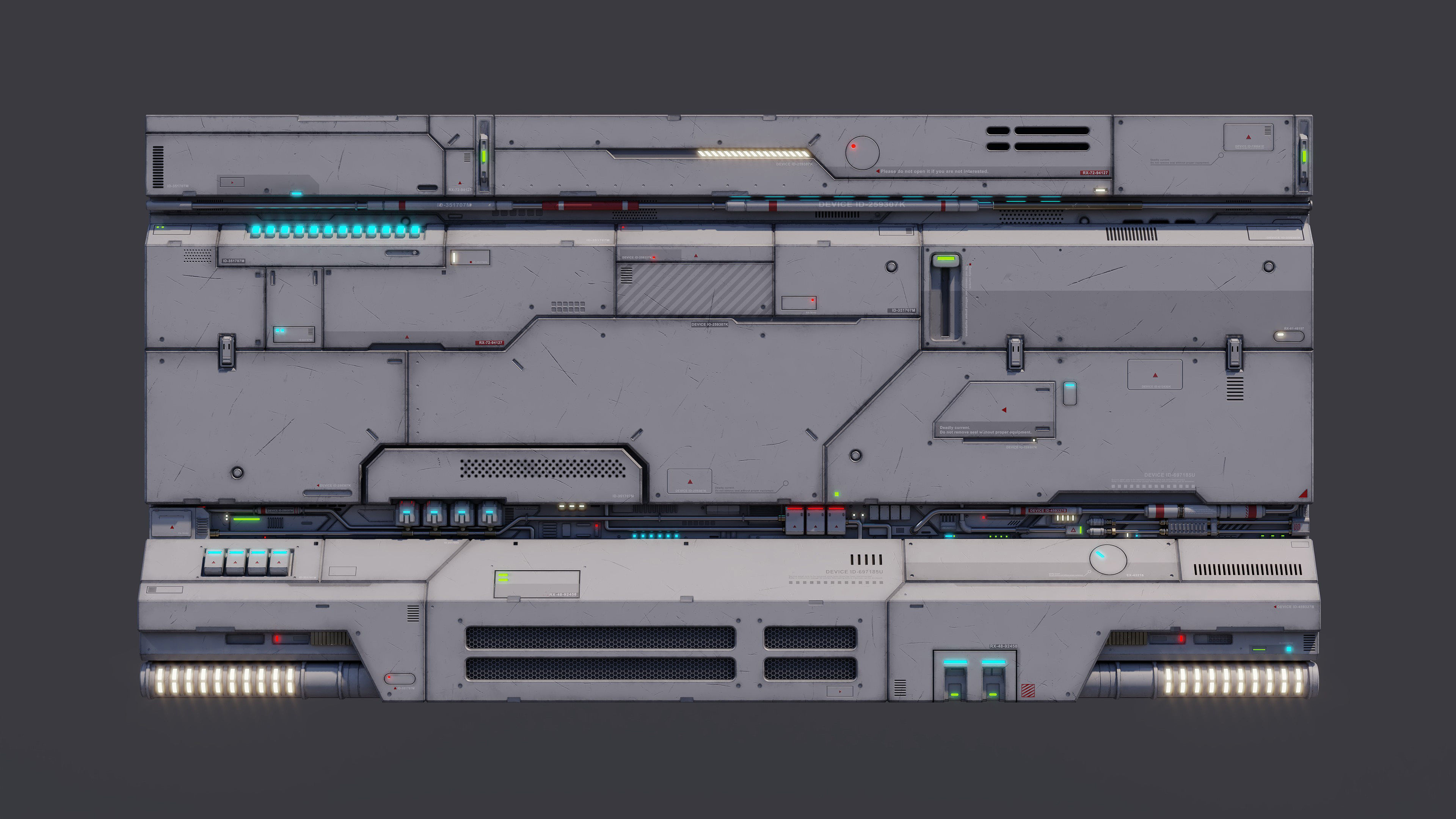 Sci-Fi Architecture Panels Kit Vol 02 Walls-PBR Low-poly 3D model_15