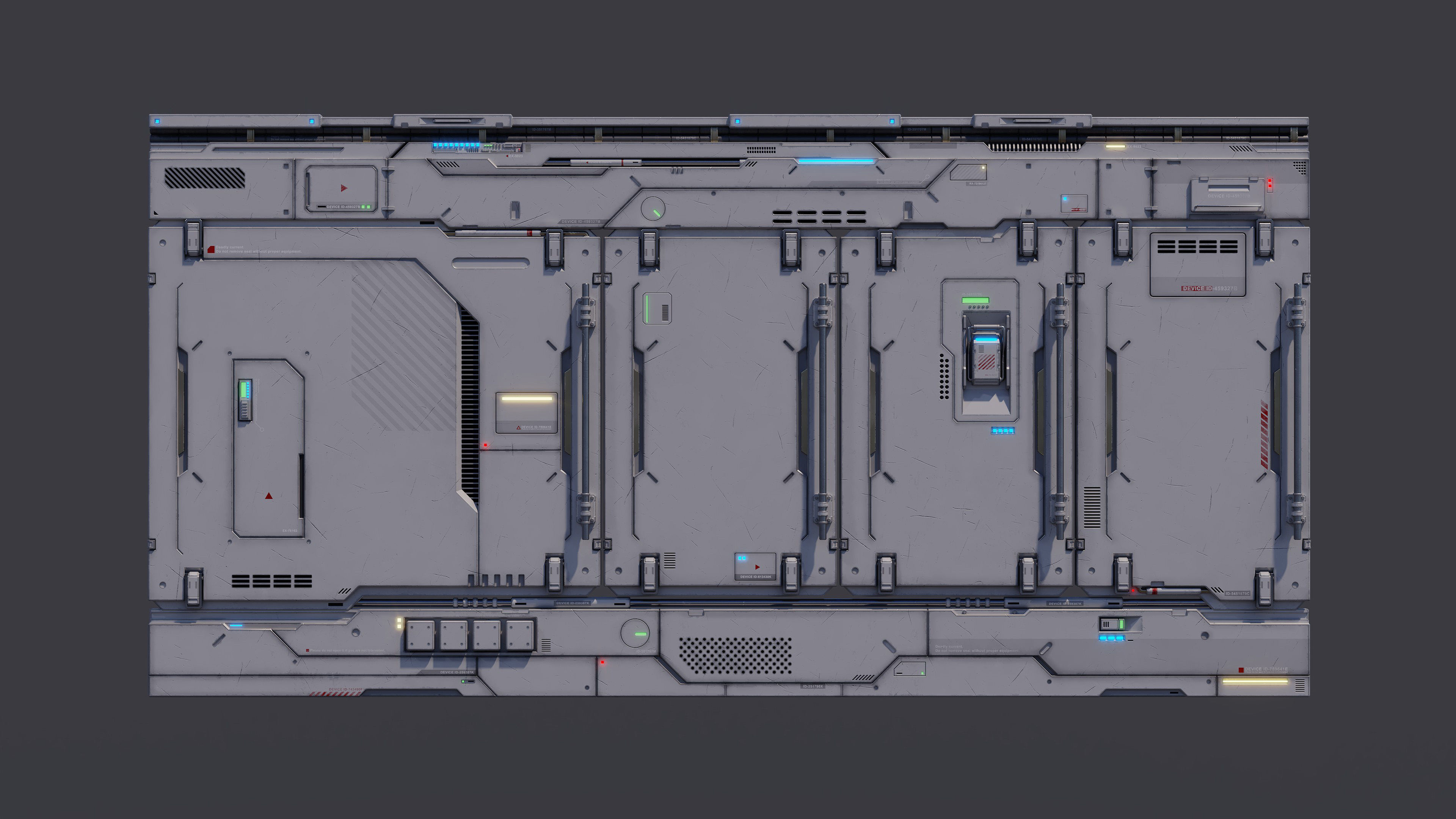 Sci-Fi Architecture Panels Kit Vol 02 Walls-PBR Low-poly 3D model_10