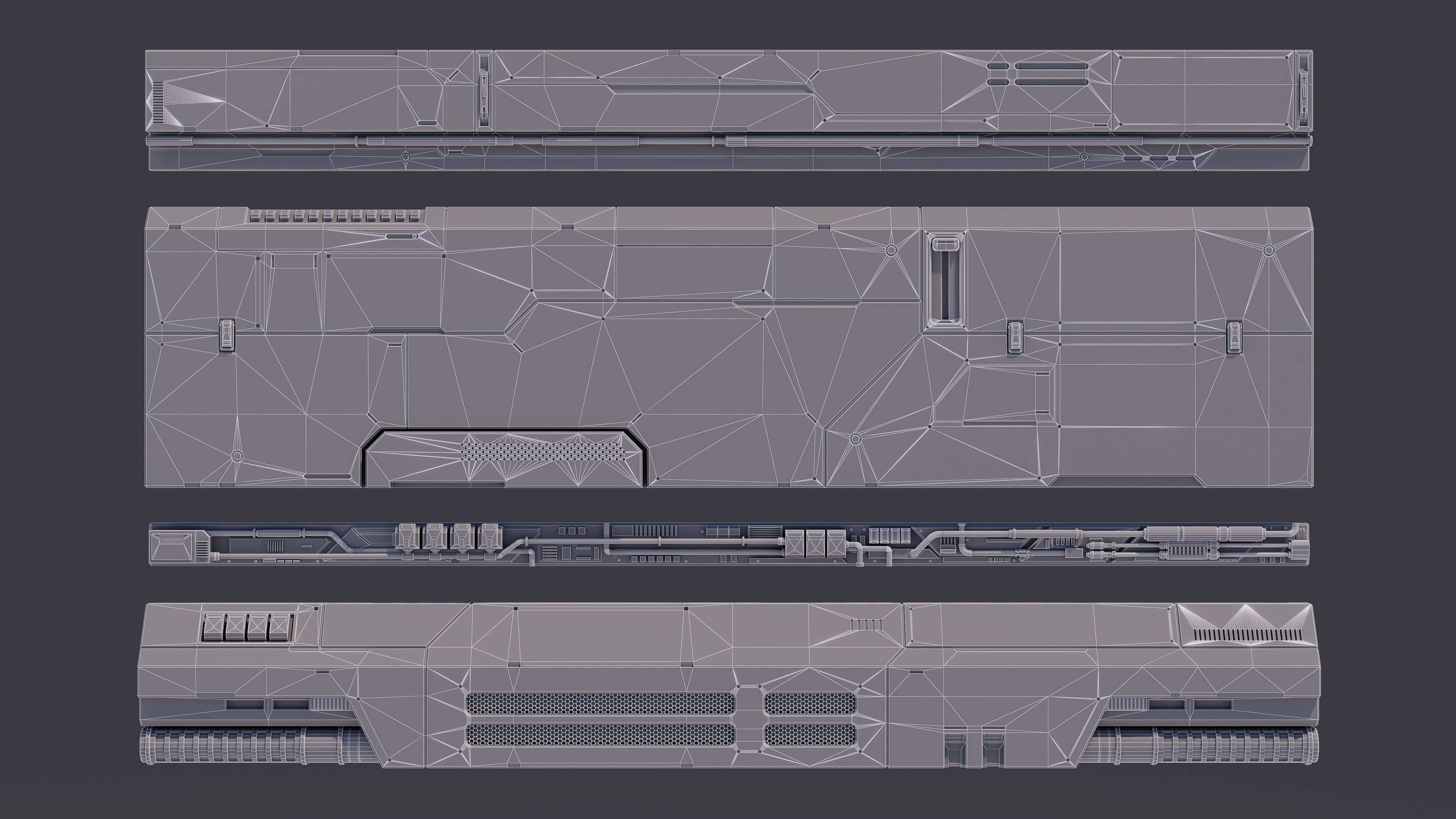 Sci-Fi Architecture Panels Kit Vol 02 Walls-PBR Low-poly 3D model_16