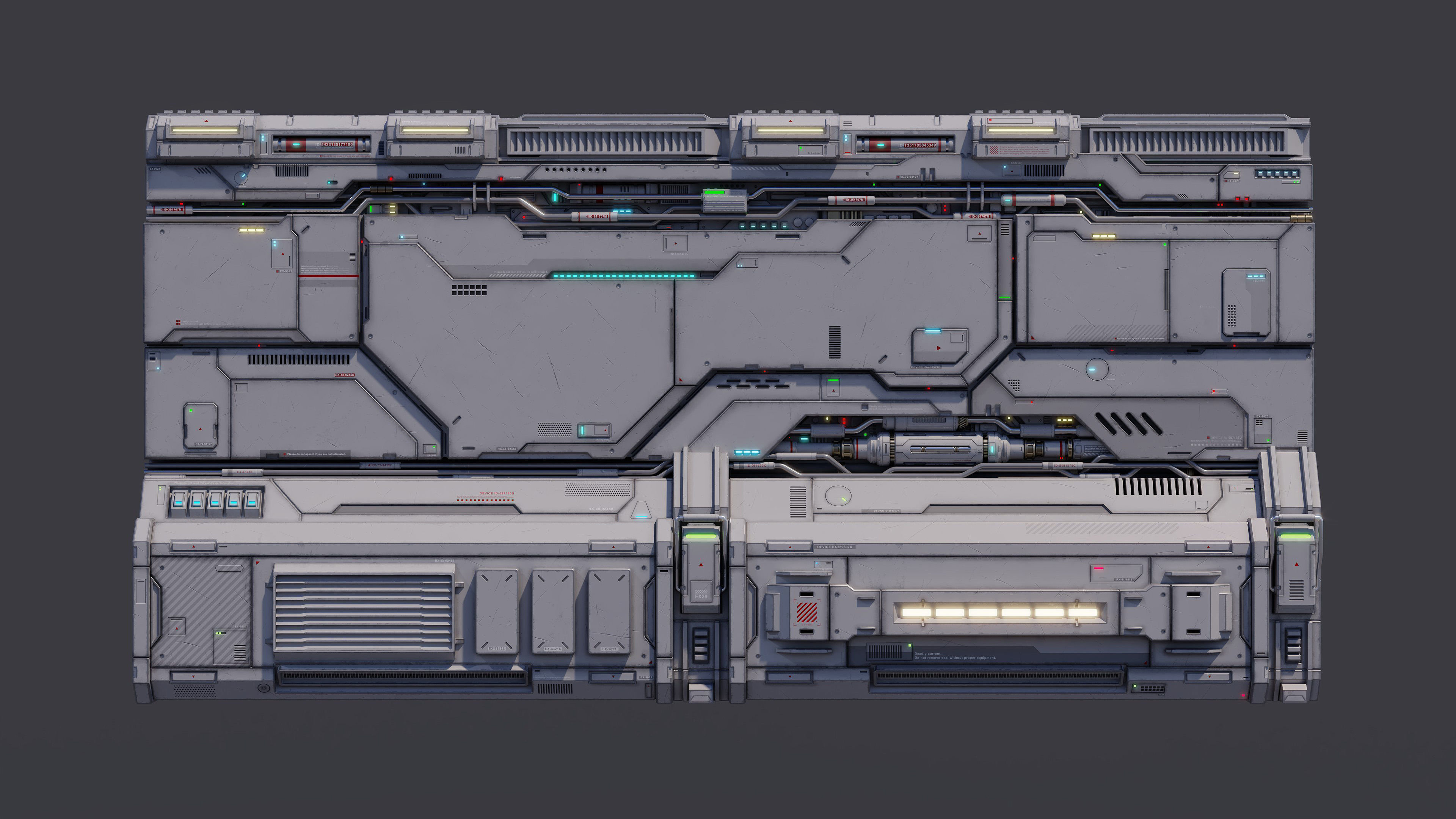 Sci-Fi Architecture Panels Kit Vol 02 Walls-PBR Low-poly 3D model_17