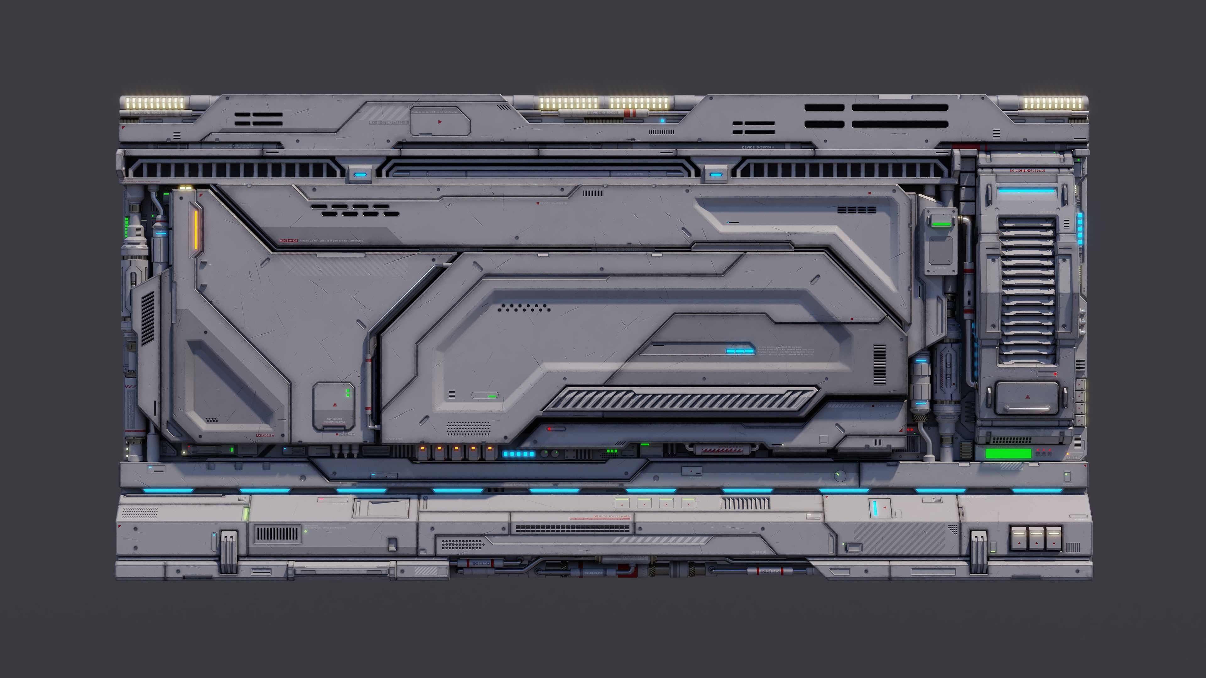 Sci-Fi Architecture Panels Kit Vol 02 Walls-PBR Low-poly 3D model_19