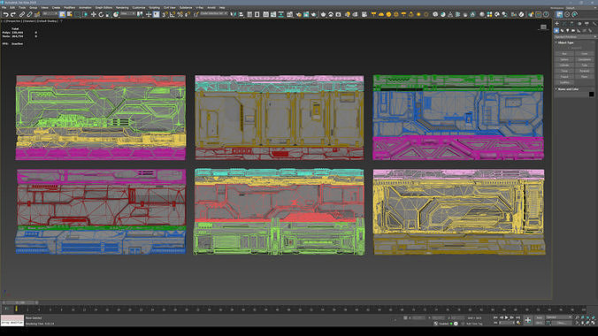 Sci-Fi Architecture Panels Kit Vol 02 Walls-PBR Low-poly 3D model 5