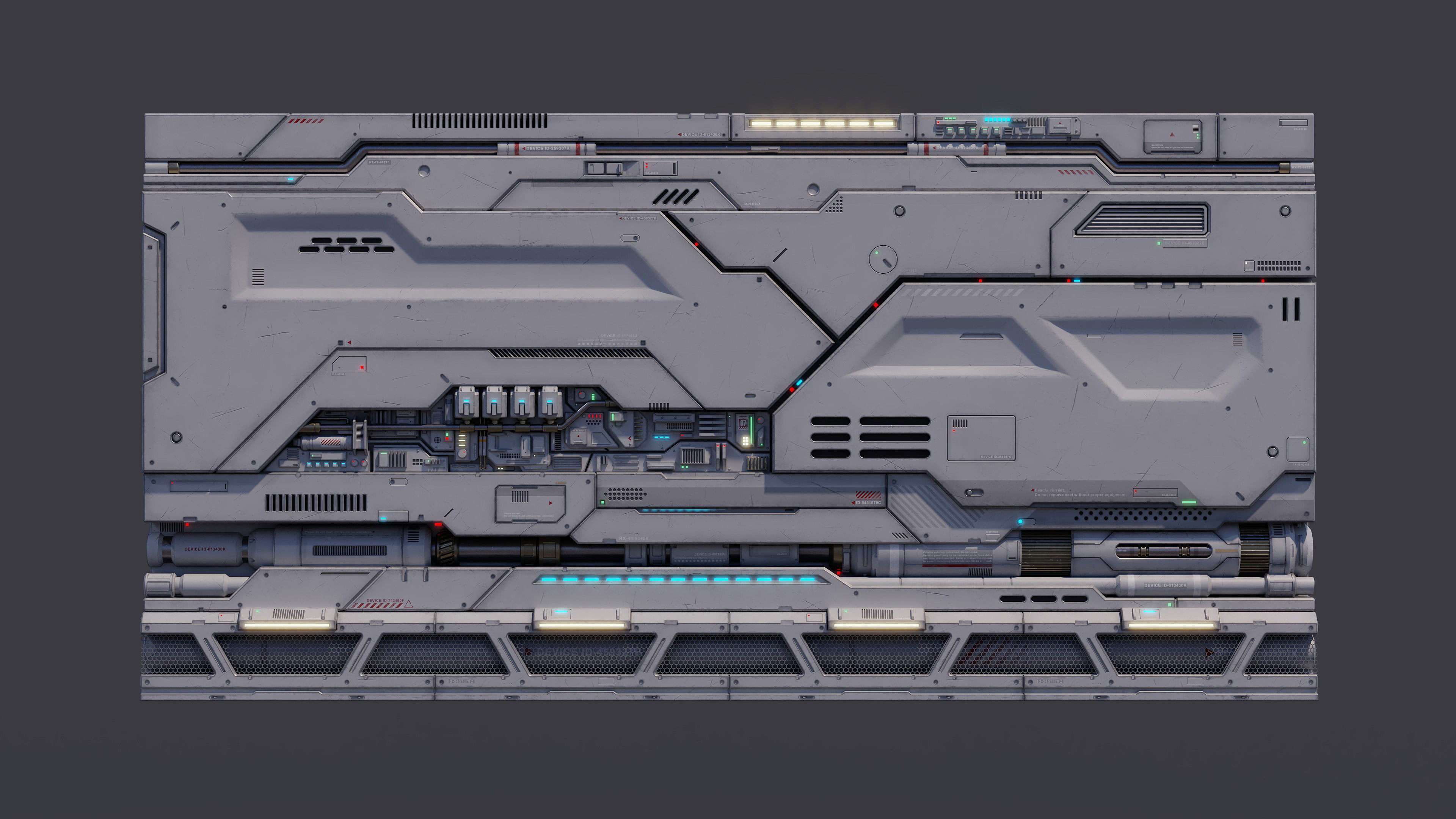 Sci-Fi Architecture Panels Kit Vol 02 Walls-PBR Low-poly 3D model_8