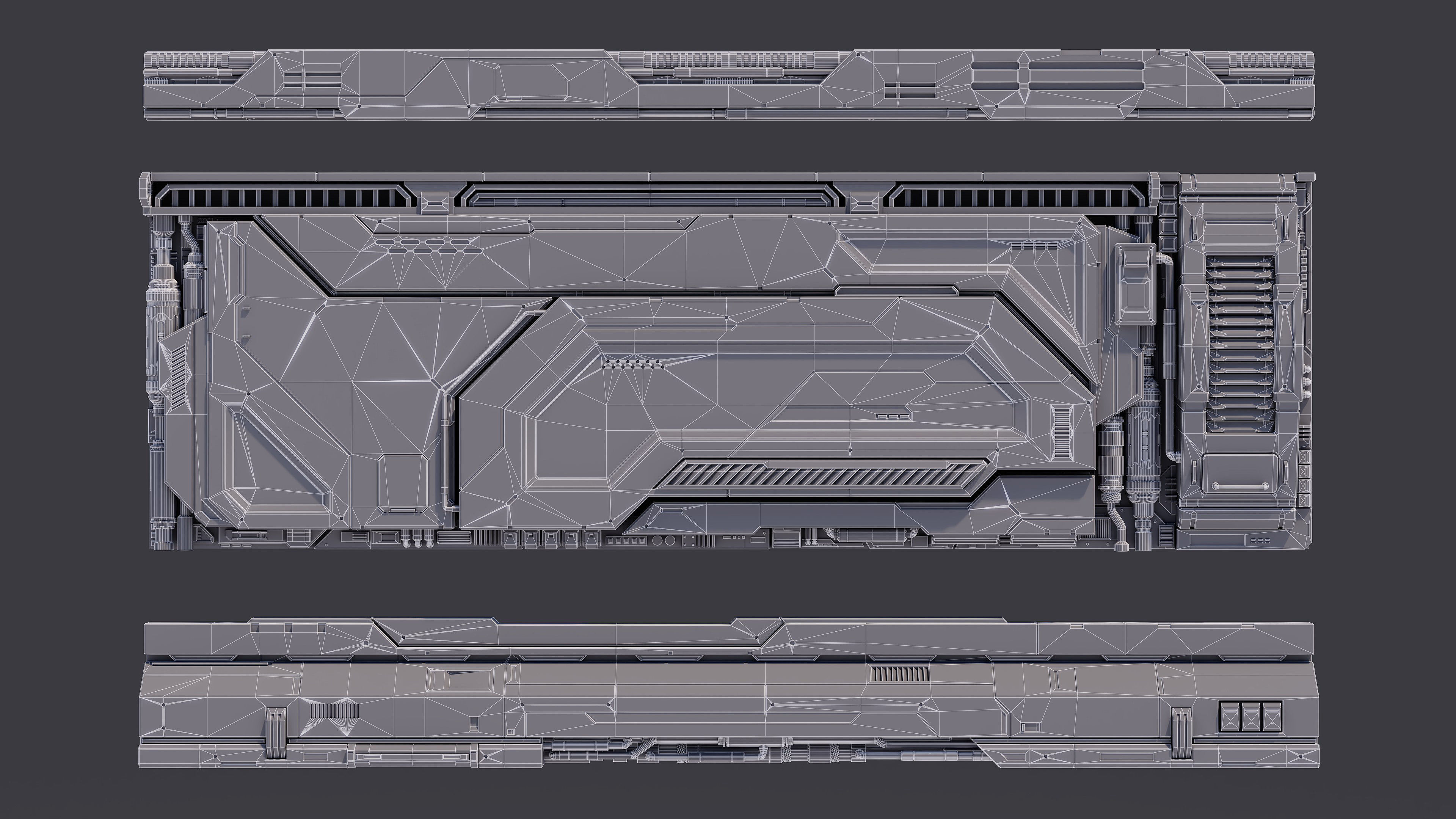 Sci-Fi Architecture Panels Kit Vol 02 Walls-PBR Low-poly 3D model_20