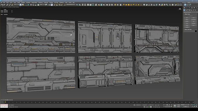 Sci-Fi Architecture Panels Kit Vol 02 Walls-PBR Low-poly 3D model 4